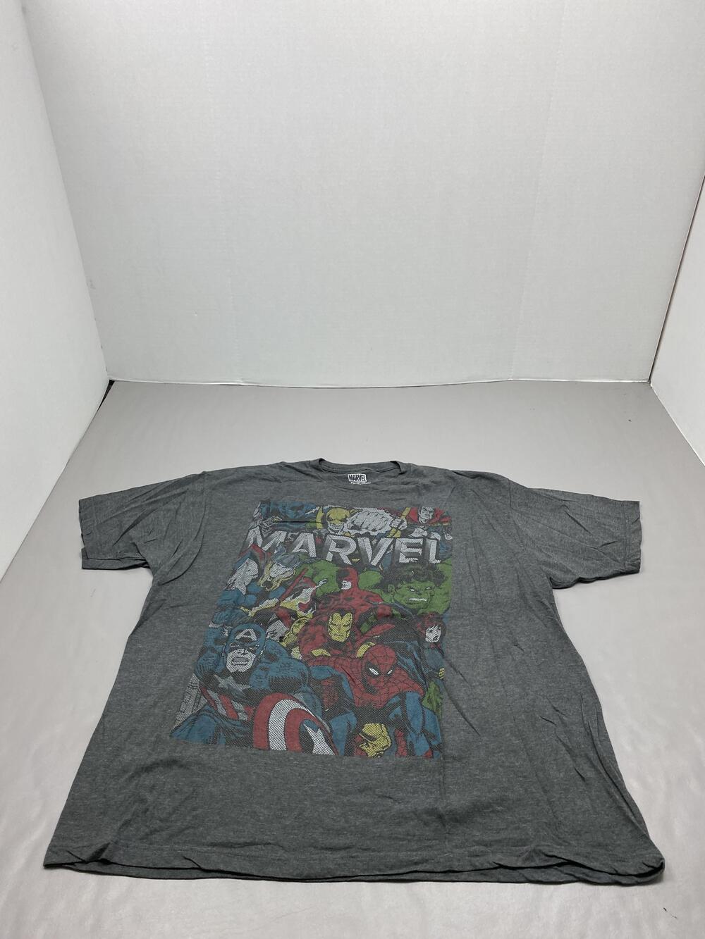 Marvel Shirt Mens 2XL Gray Avengers Comic Superheroes Graphic Iron Man